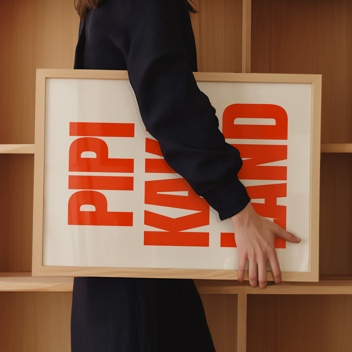 Editorial-inspirierte Typografie Wandkunst Pipi Kaka Land