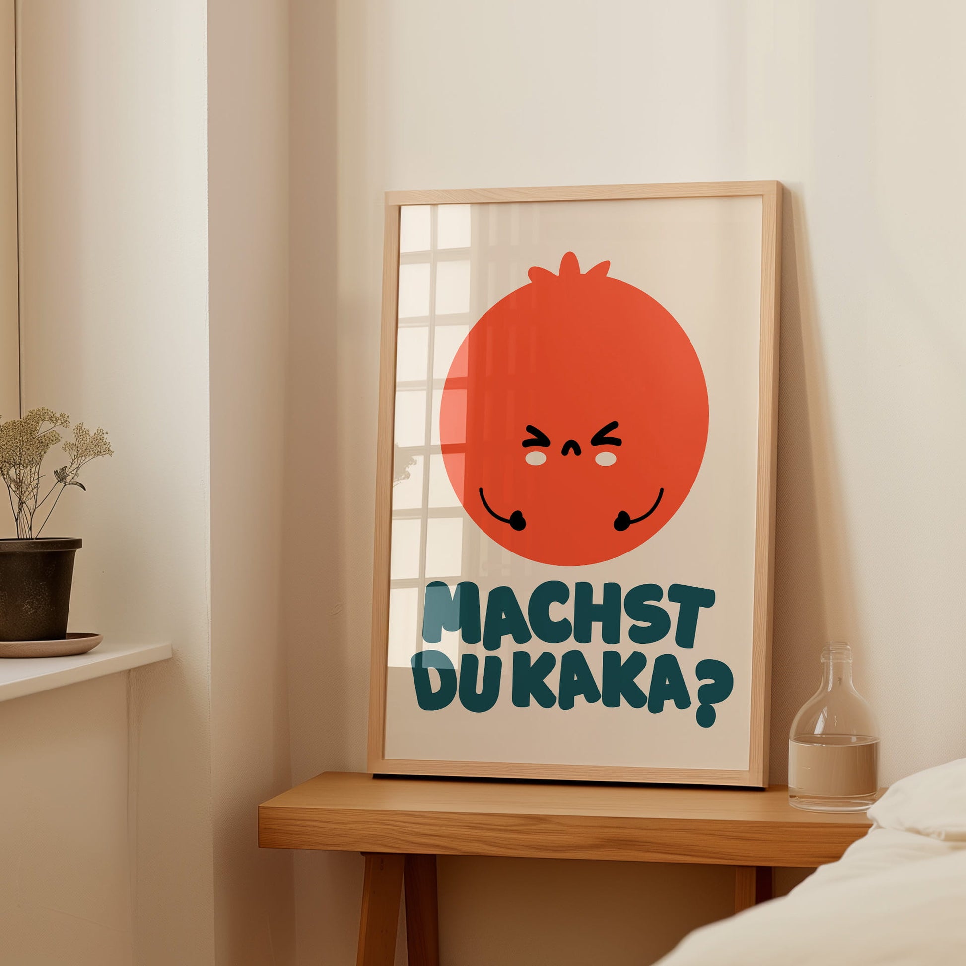 Minimalistisches Typografie Poster für Gäste WC mit humorvollem Text à la Pipi Lounge
