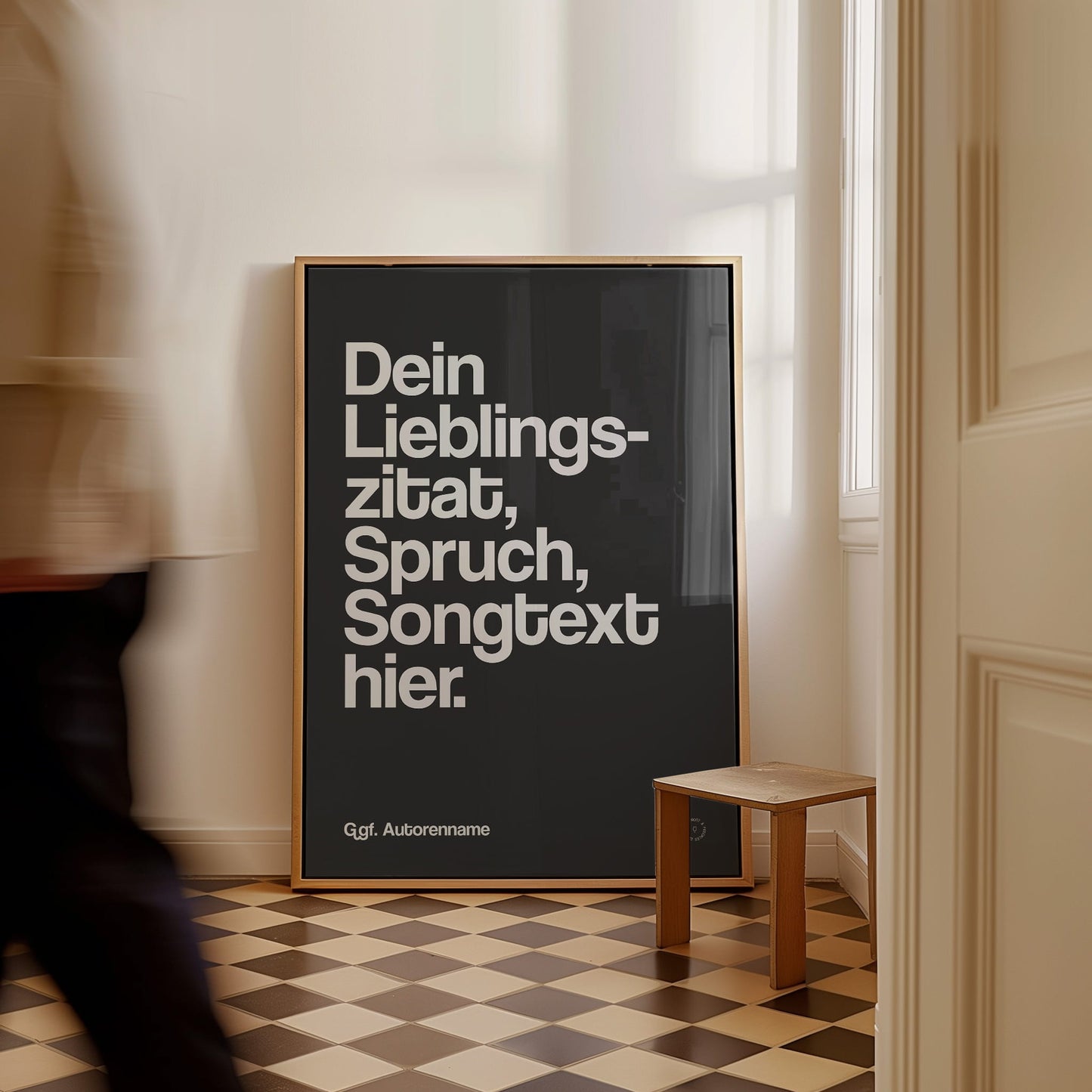 Modernes schwarz weiß Typographie Poster zum selbst drucken und gestalten