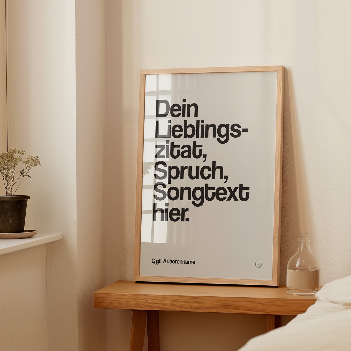 Personalisiertes Poster mit Lieblingsspruch als Wanddeko
