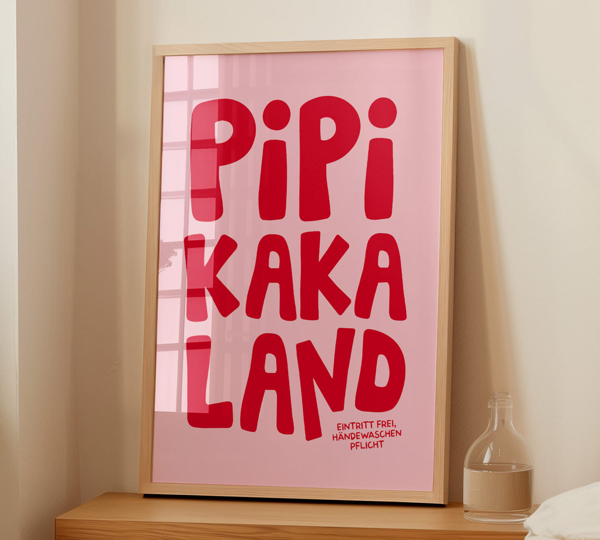 Ein witziges Toilette-Spruch-Poster von Frost & Freckles als originelle Geschenkidee zum Einzug in eine neue Wohnung.