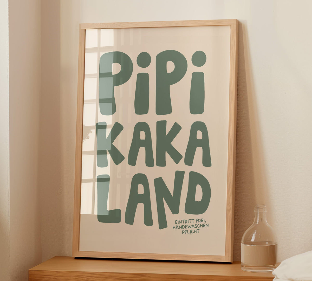 Ein witziges Toilette-Spruch-Poster von Frost & Freckles als originelle Geschenkidee zum Einzug in eine neue Wohnung.