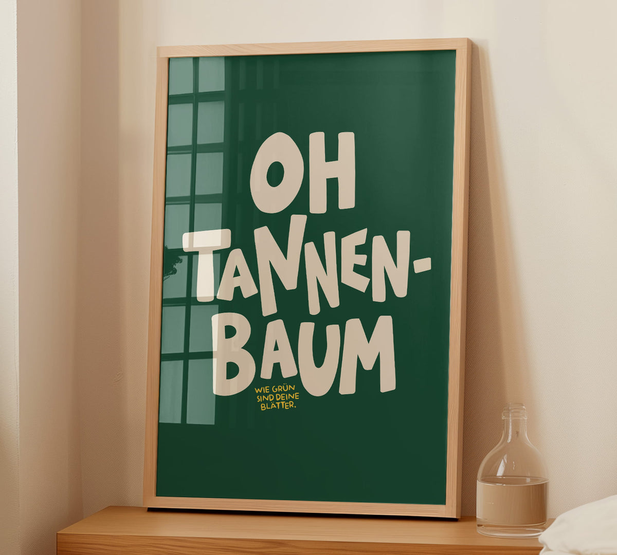 Ein festliches Spruch-Poster von Frost & Freckles als originelle Geschenkidee zum Wichteln oder Nikolaus mit Spruch Oh Tannenbaum