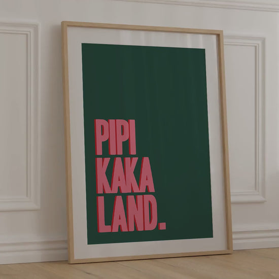 Minimalistische Wandkunst Pipi Kaka Land
