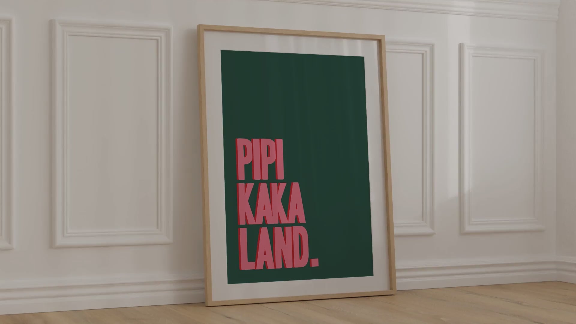 Minimalistische Wandkunst Pipi Kaka Land