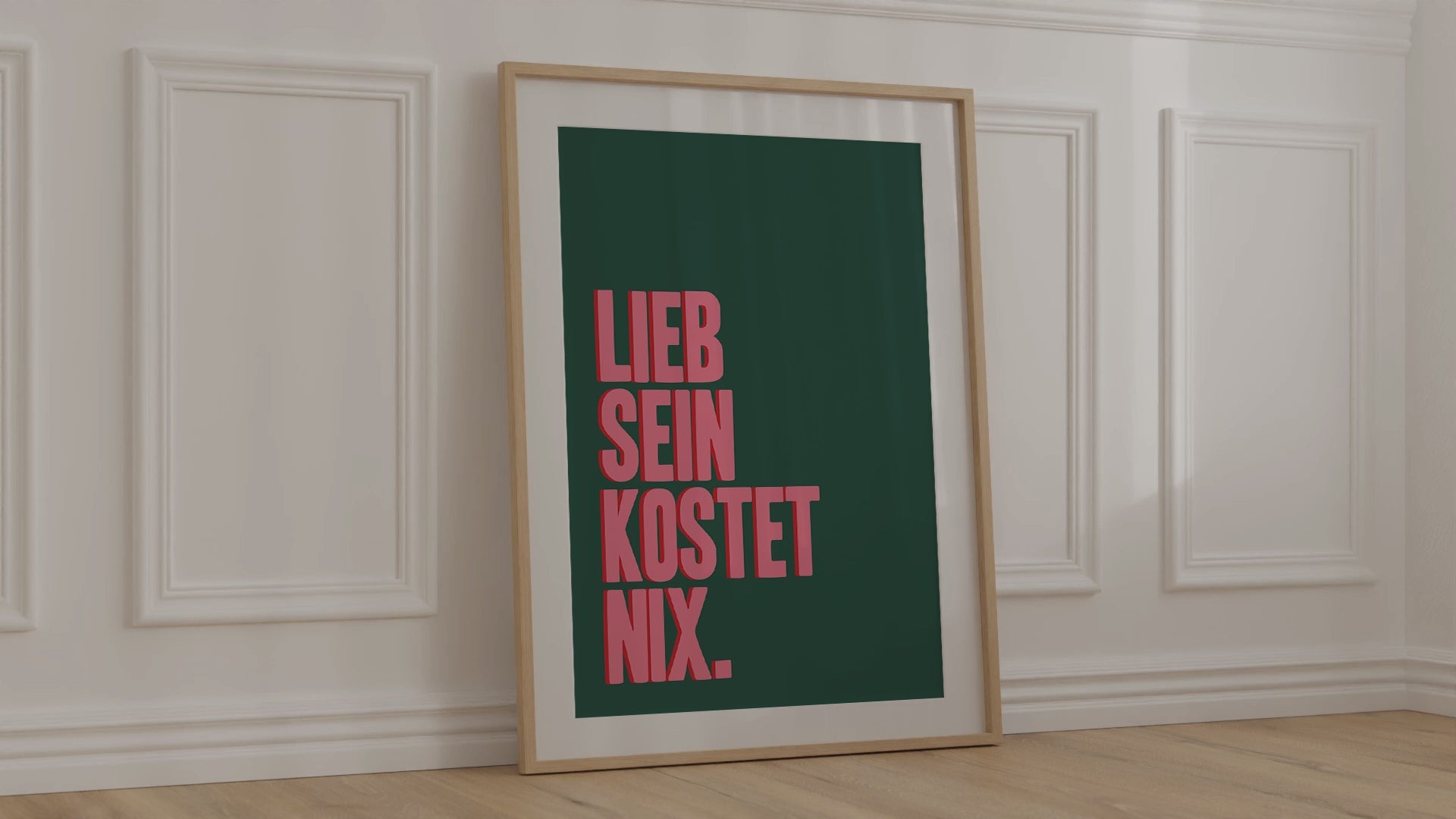 lieb-sein-kostet-nix-modernes-poster
