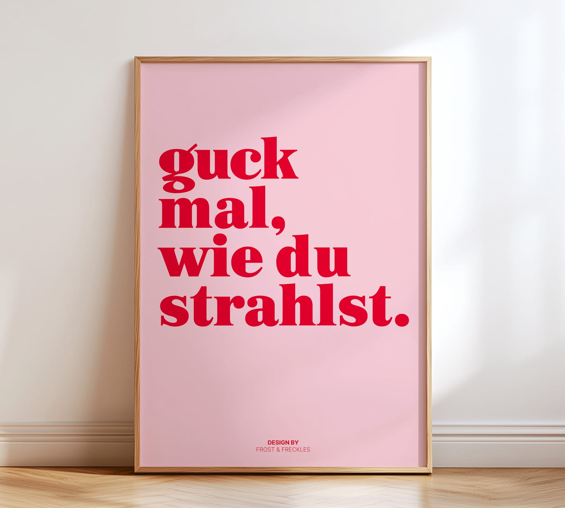 Self Love Poster auf Deutsch mit motivierendem Spruch in Pink.