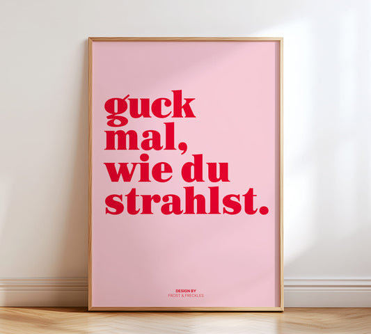 Self Love Poster auf Deutsch mit motivierendem Spruch in Pink.