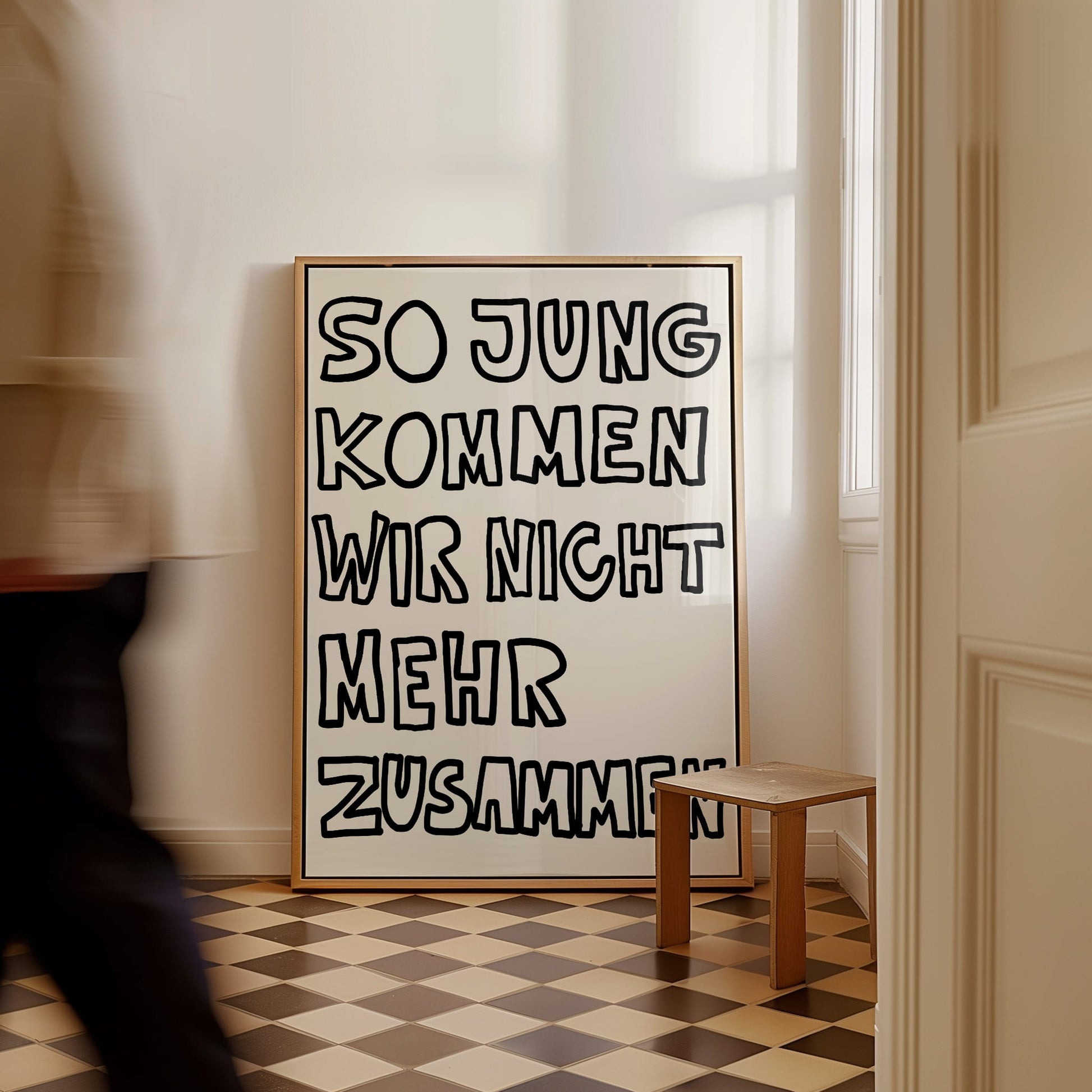 Statement Poster mit deutschem Spruch für Küche, Wohnzimmer oder Büro