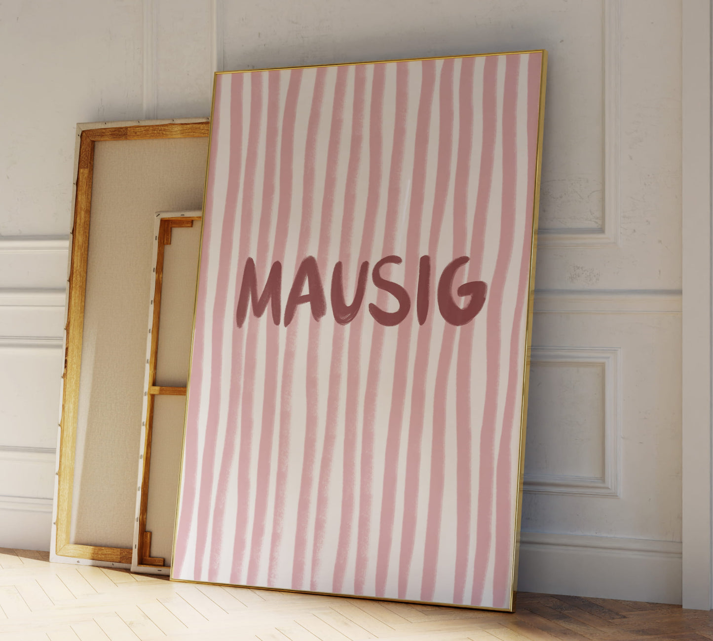 Süßes Typografie Design mit Streifen im girly Stil