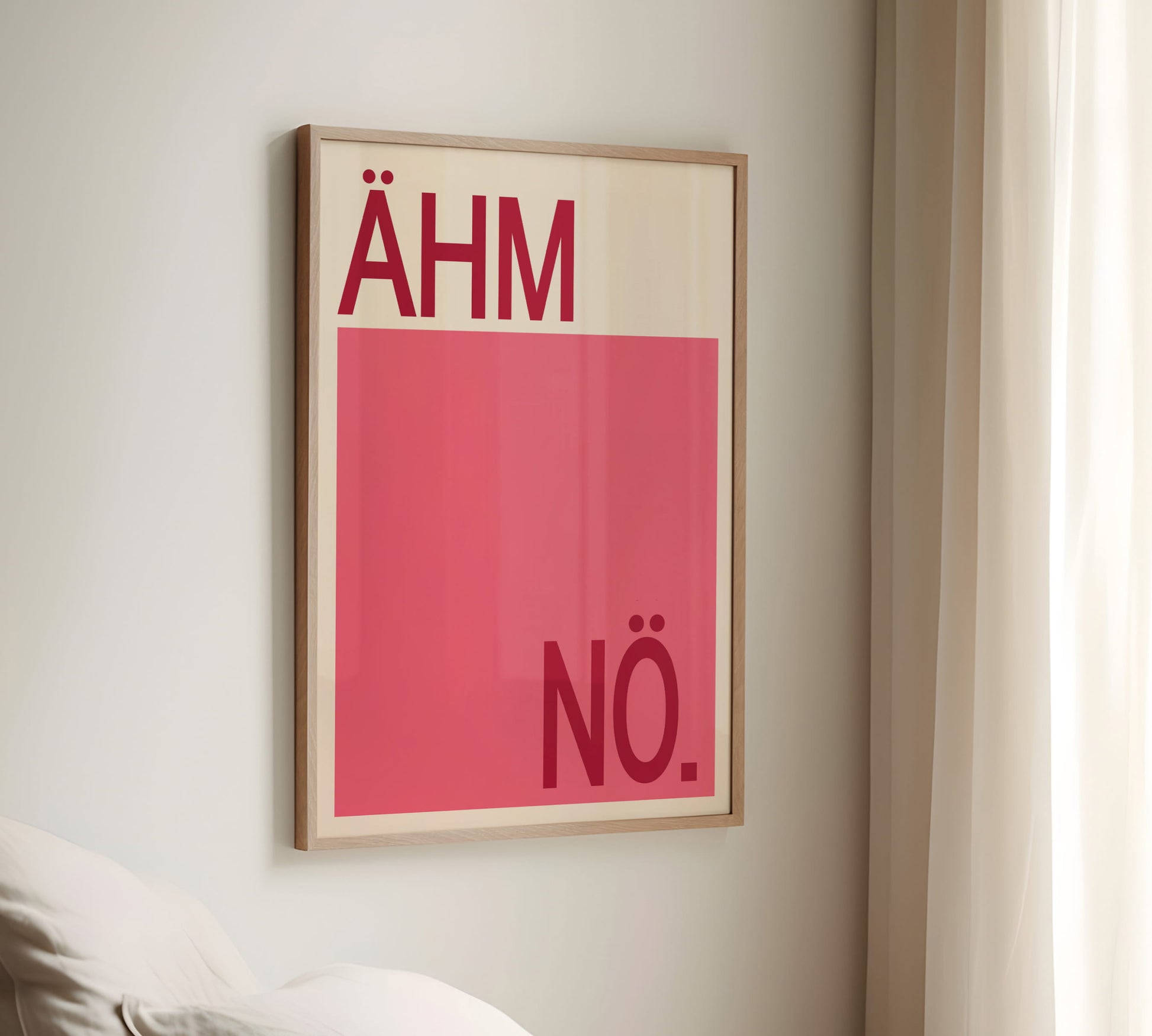 Wandbild mit kurzem Spruch "Ähm Nö" für Gallery Wall oder Wohnzimmer