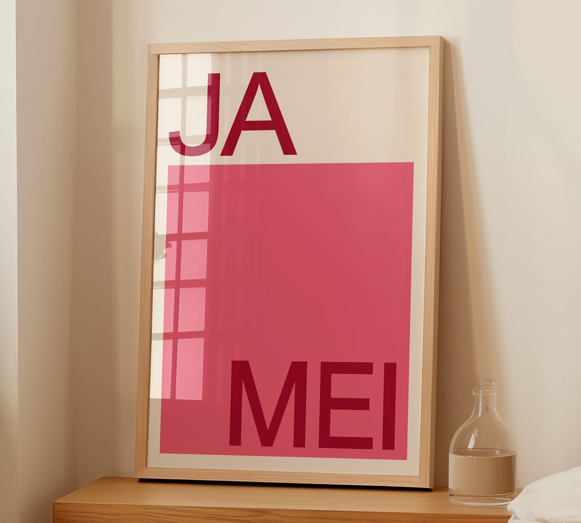 Bayerisches "Ja Mei" Dialekt Poster für Küche oder Flur mit modernem Look