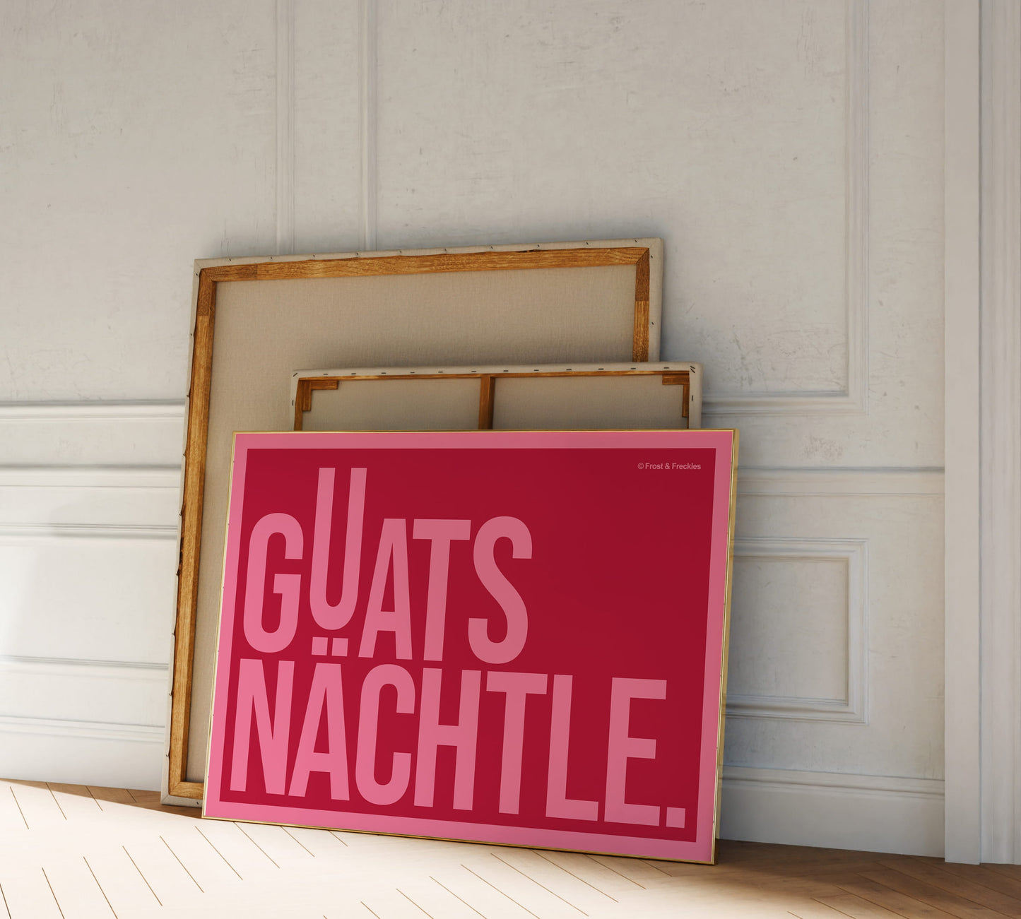 Liebevolles Gute-Nacht-Poster im bayrisch-schwäbischen Dialekt