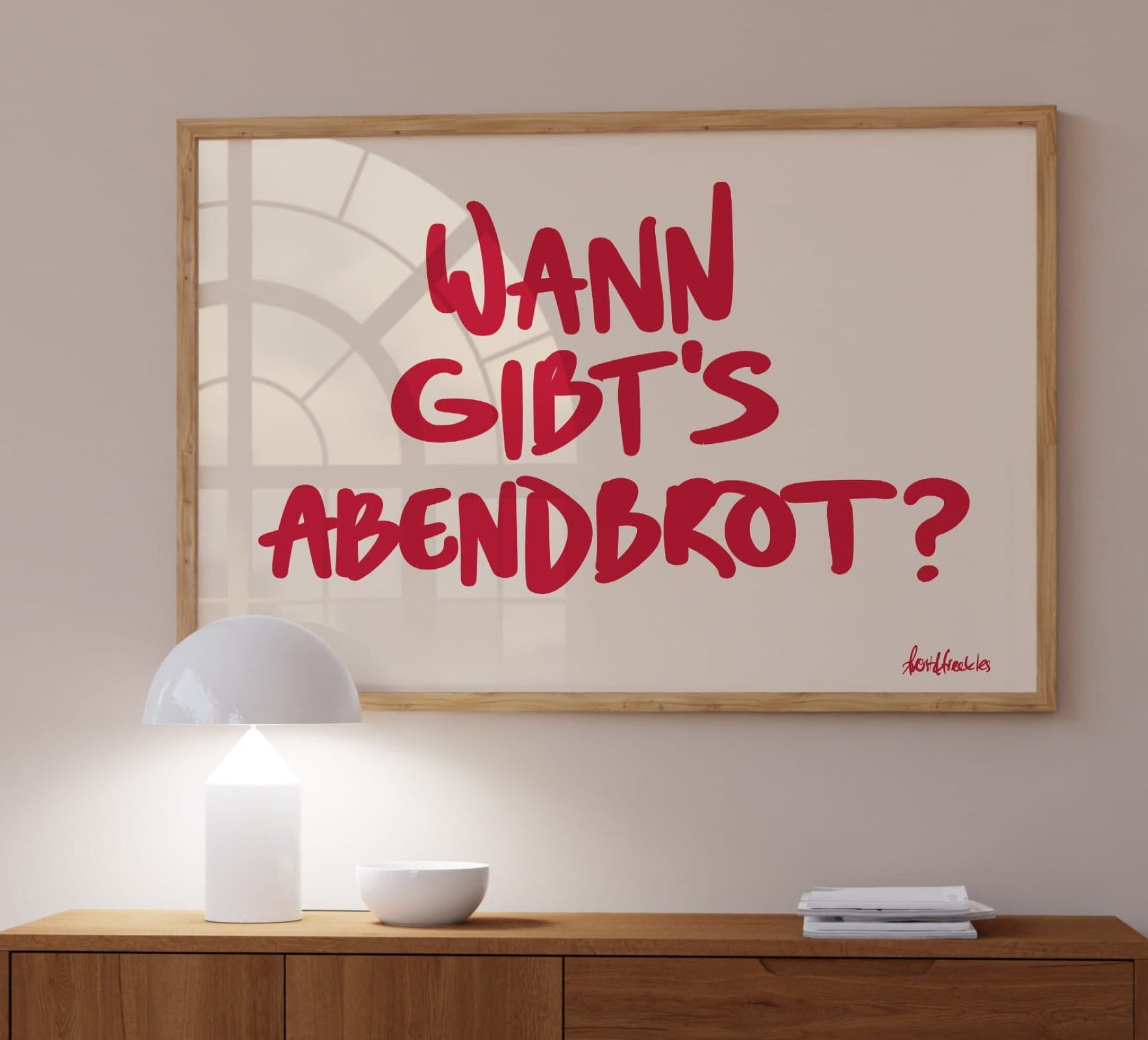 Lustiges Küchenposter mit witzigem Spruch zum Abendessen