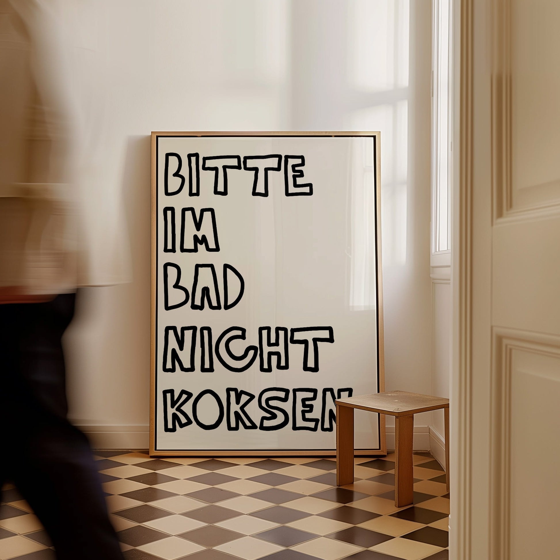 Modernes Poster für Badezimmer oder Toilette in Bar oder Club