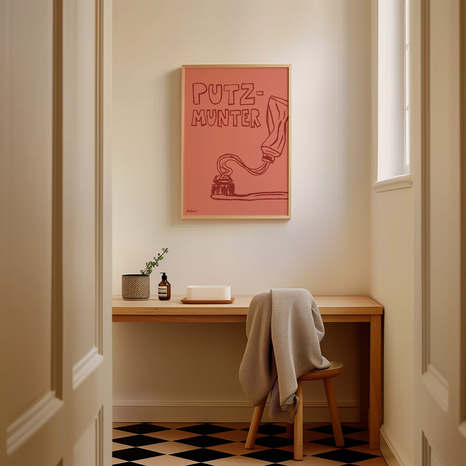 Geschenkidee für Einweihung mit lustigem Bad Poster